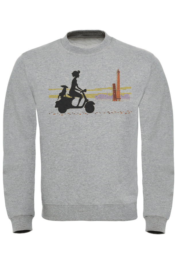 Scooter Girl and Dog Print Sweatshirt