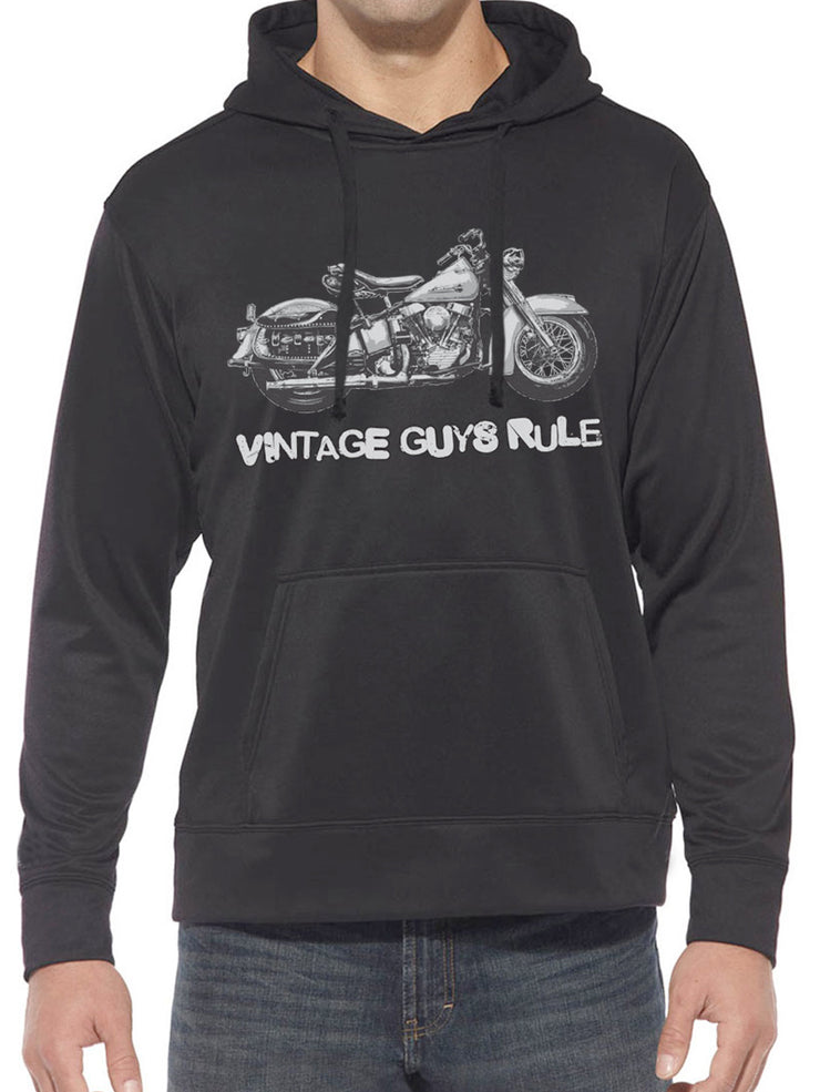 Vintage Guys Rule Biker Hoodie