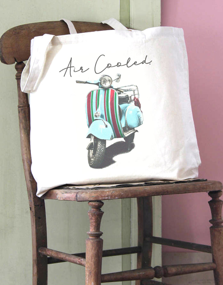 Air Cooled Scooter Stripes Cotton Tote Bag