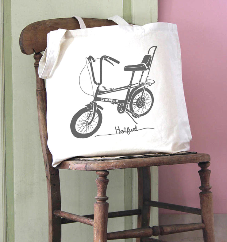 Hotfuel Chopper Cycle Print Cotton Tote Bag